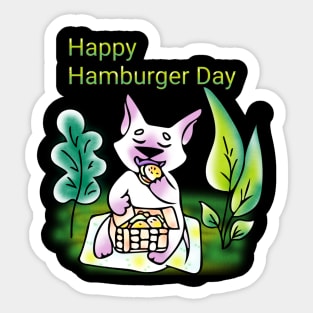 Happy hamburger Day Sticker